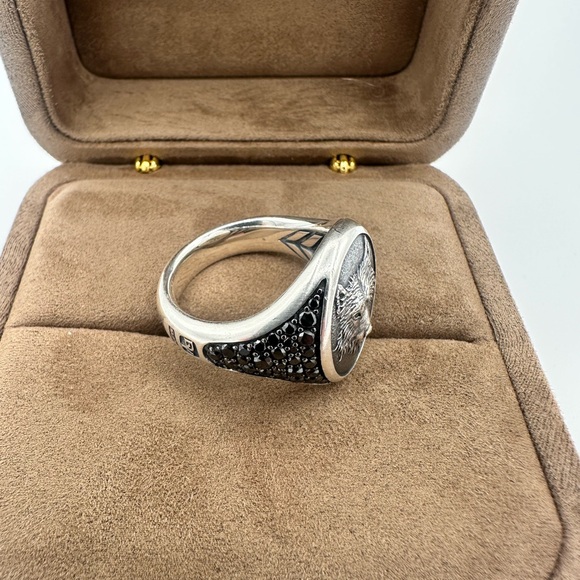 David Yurman Silver Wolf Emblem Ring - Picture 6 of 7